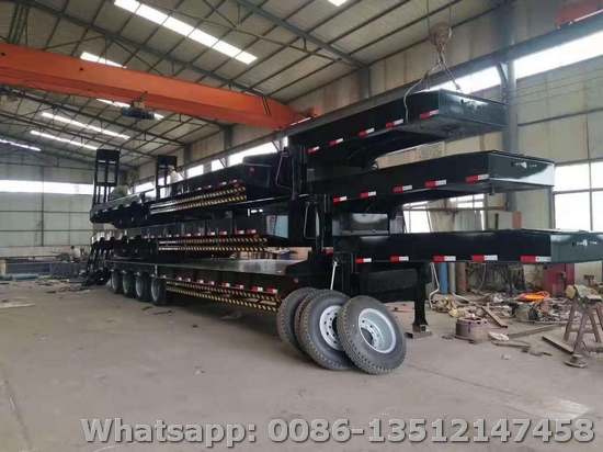 15 meter 16 meter low bed semi trailer 4 axles 60 ton